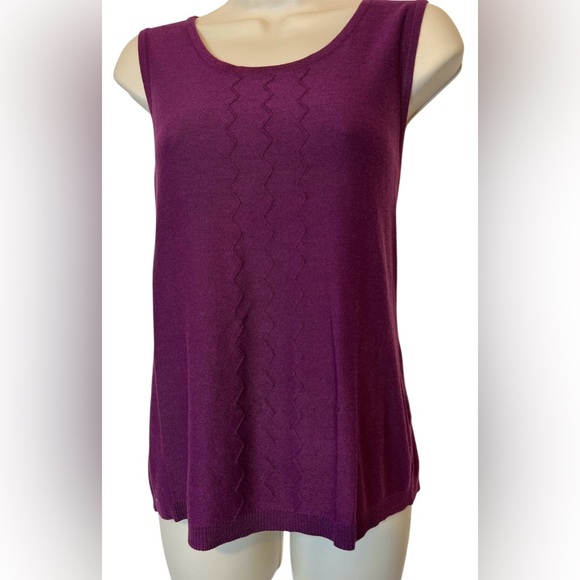 Cable & Gauge Camisole/Tank Knit, Sleeveless Women’s Top, Magenta, Size Large - Picture 9 of 11
